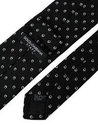 Dolce & Gabbana Dolce & Gabbana Black Logo Cotton Blend Adjustable Men's Tie