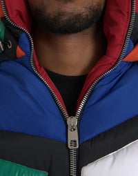 Dolce & Gabbana Multicolor Quilted Hooded Puffer Men's Jacket