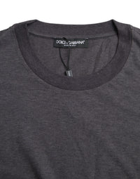 Dolce & Gabbana Gray Cotton Round Neck Short Sleeve Men's T-shirt
