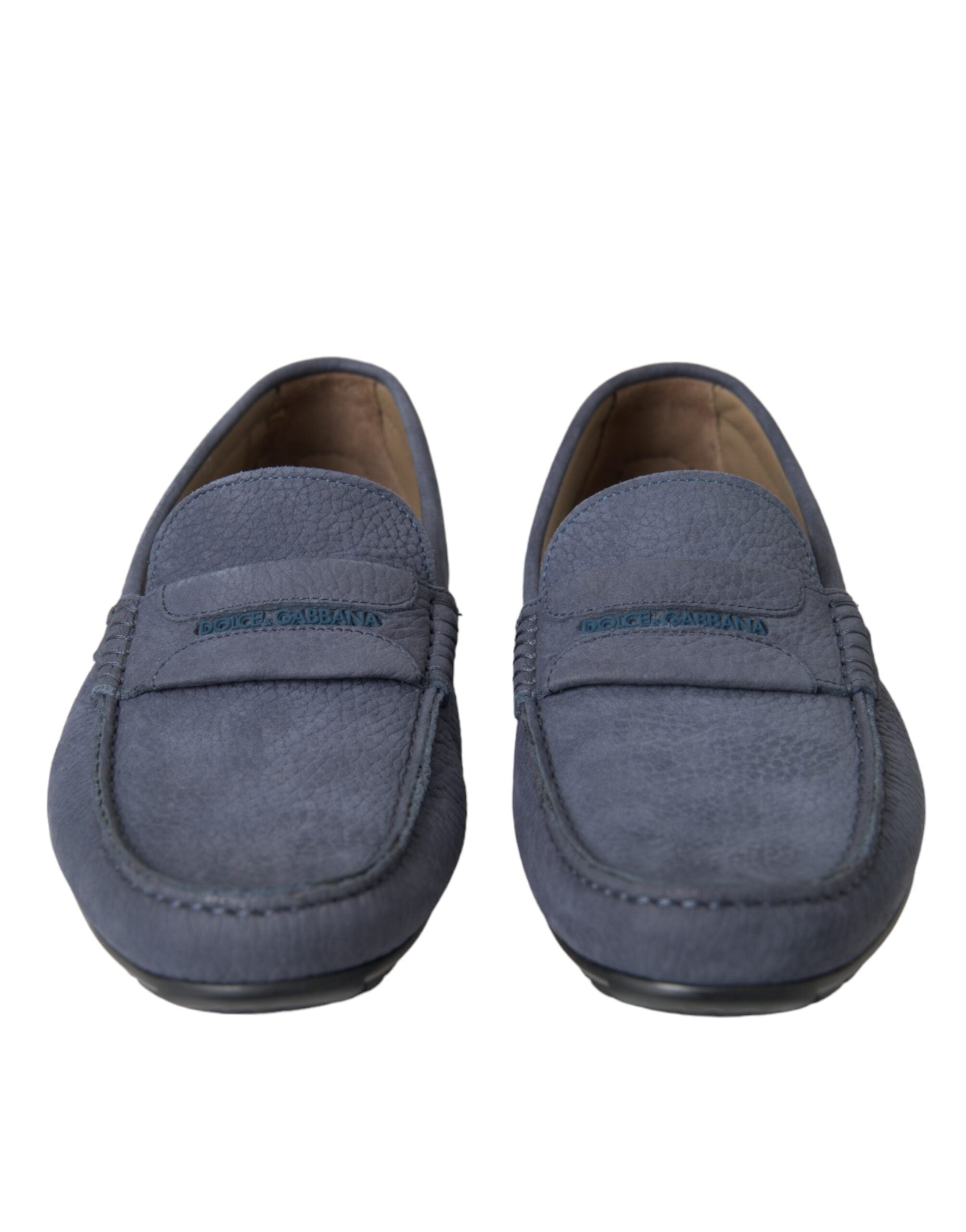 Dolce & Gabbana Dolce & Gabbana Blue Calf Leather Slip On Moccasin Men's Shoes