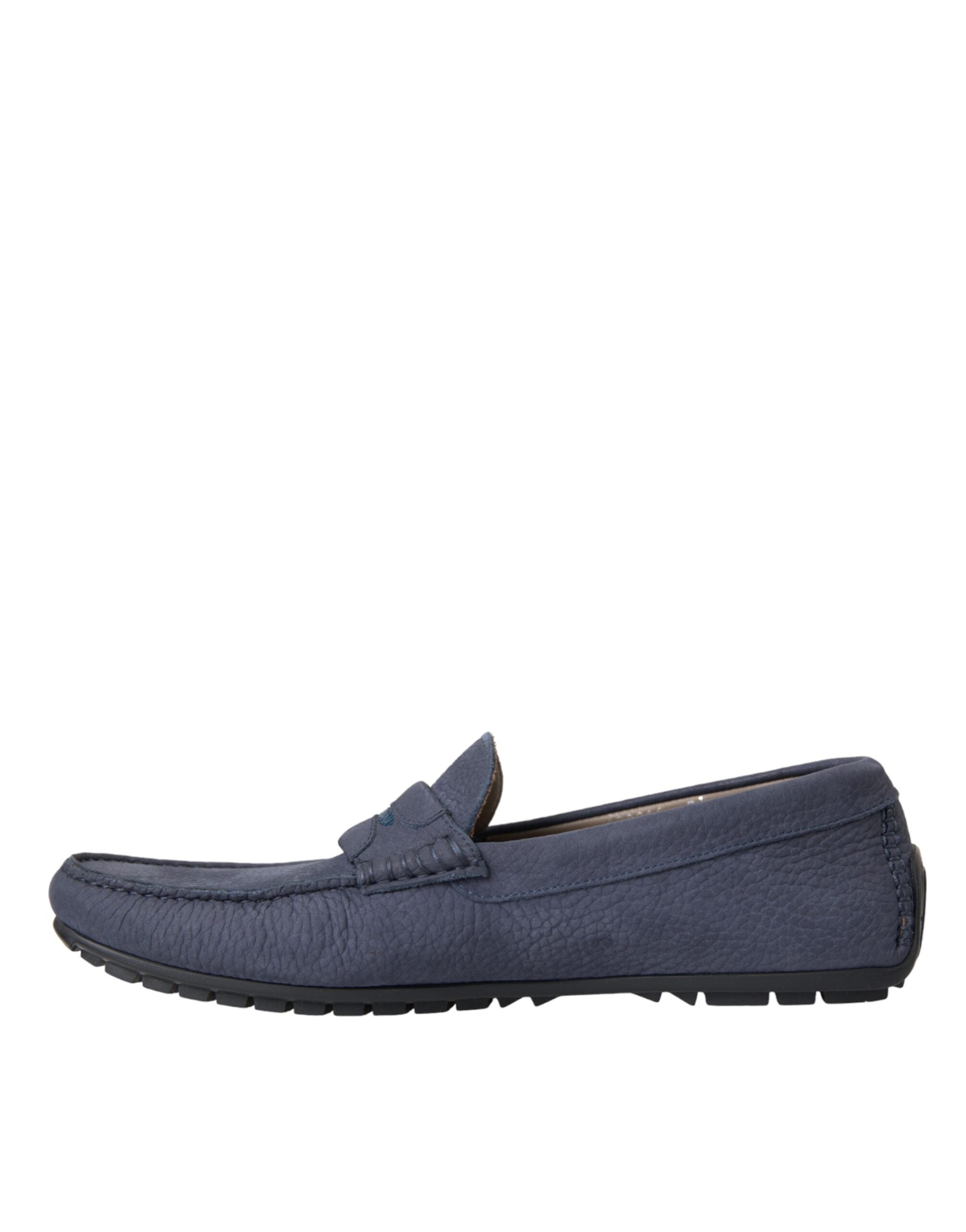 Dolce & Gabbana Dolce & Gabbana Blue Calf Leather Slip On Moccasin Men's Shoes
