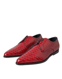 Dolce & Gabbana Dolce & Gabbana Red Textured Varnished Derby Men Formal Men's Shoes