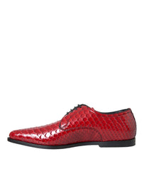 Dolce & Gabbana Dolce & Gabbana Red Textured Varnished Derby Men Formal Men's Shoes