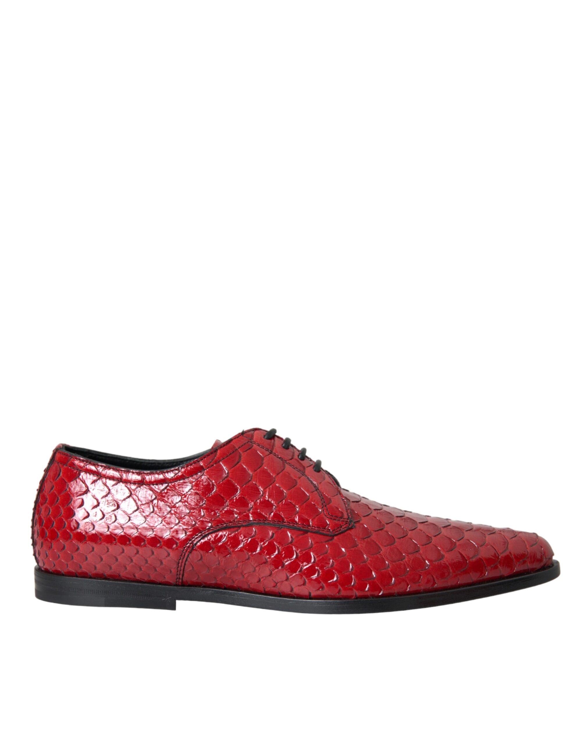 Dolce & Gabbana Dolce & Gabbana Red Textured Varnished Derby Men Formal Men's Shoes