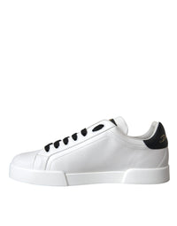 Dolce & Gabbana White Leather DG Logo Casual Low Top Sneakers Men's Shoes