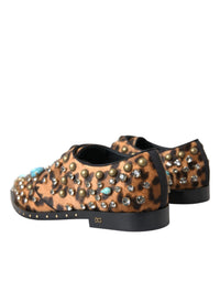 Dolce & Gabbana Dolce & Gabbana Brown Leopard Hair Crystal Dress Broque Women's Shoes