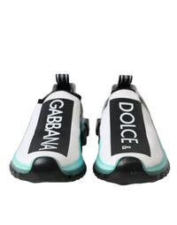 Dolce & Gabbana Black White Blue Slip On Sorrento Sneakers Women's Shoes