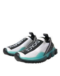 Dolce & Gabbana Black White Blue Slip On Sorrento Sneakers Women's Shoes