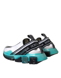 Dolce & Gabbana Black White Blue Slip On Sorrento Sneakers Women's Shoes