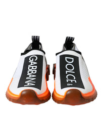 Dolce & Gabbana Black White Orange Slip On Sorrento Sneakers Women's Shoes