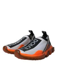 Dolce & Gabbana Black White Orange Slip On Sorrento Sneakers Women's Shoes