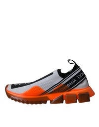 Dolce & Gabbana Black White Orange Slip On Sorrento Sneakers Women's Shoes