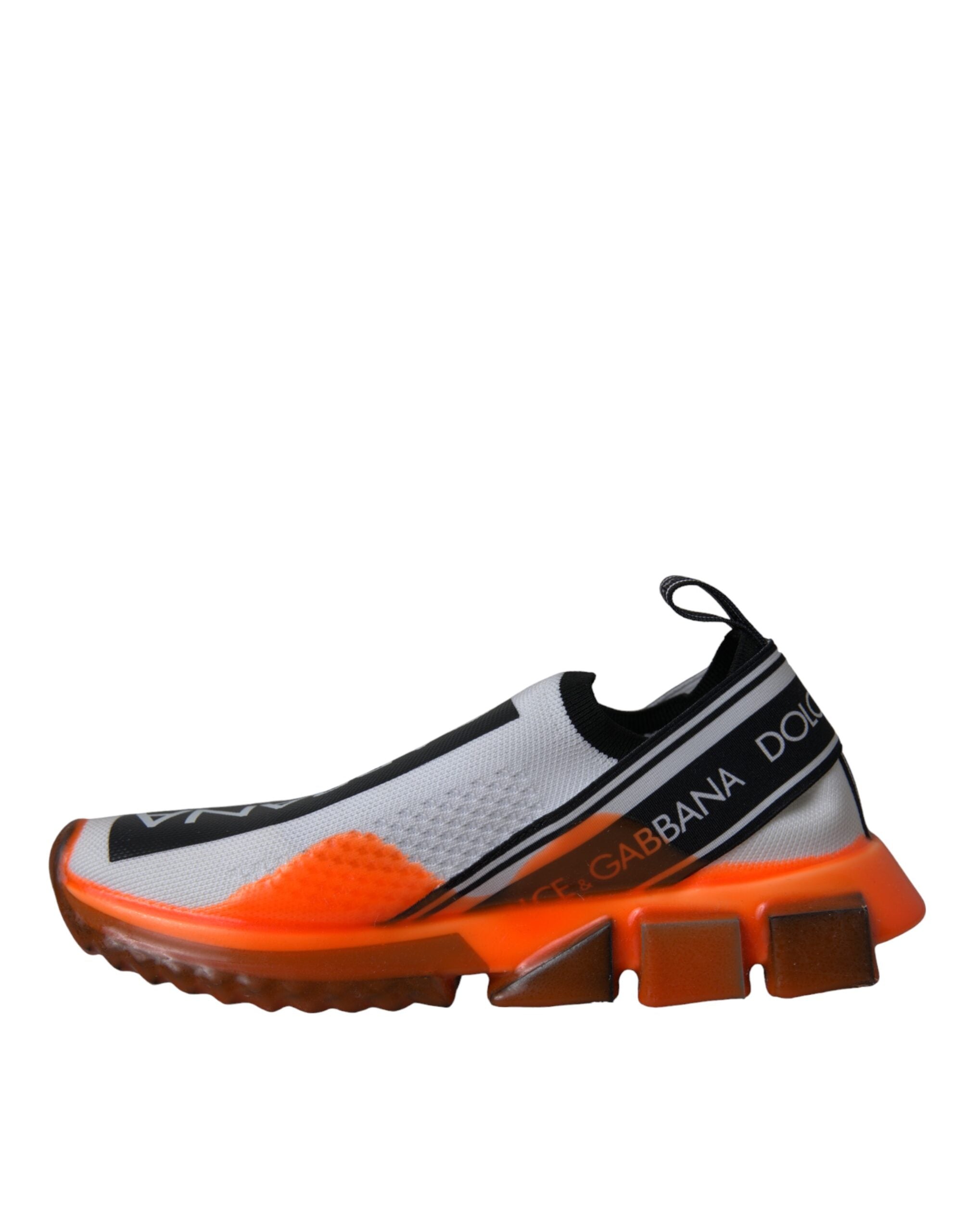 Dolce & Gabbana Black White Orange Slip On Sorrento Sneakers Women's Shoes
