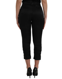 Ermanno Scervino Black High Waist Capri Cropped Women's Pants