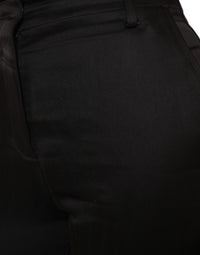 Ermanno Scervino Black High Waist Capri Cropped Women's Pants