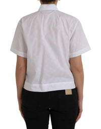 Dolce & Gabbana White Collared Short Sleeve Polo Shirt Women's Top