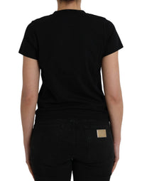 Balenciaga Black Cotton Logo Print Crew Neck Short Sleeves Women's T-shirt