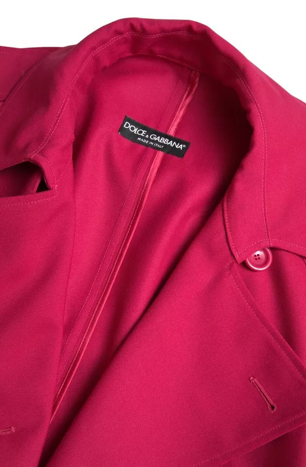 Dolce & Gabbana Dolce & Gabbana Dark Pink Double Breasted Trench Coat Women's Jacket
