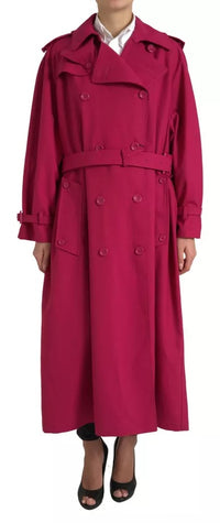 Dolce & Gabbana Dolce & Gabbana Dark Pink Double Breasted Trench Coat Women's Jacket