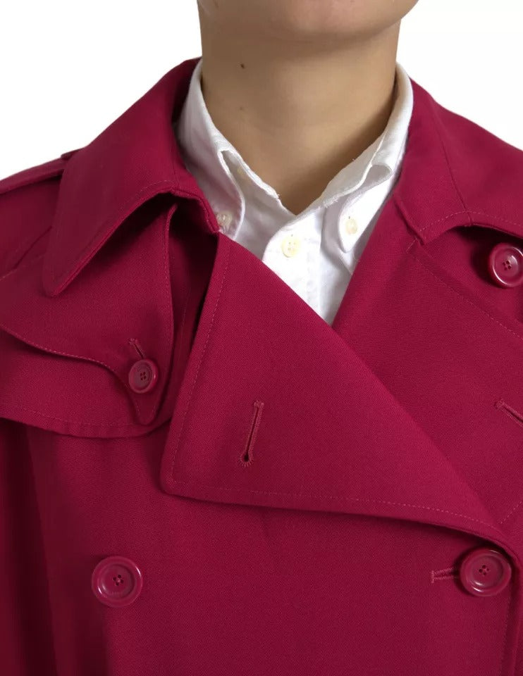 Dolce & Gabbana Dolce & Gabbana Dark Pink Double Breasted Trench Coat Women's Jacket