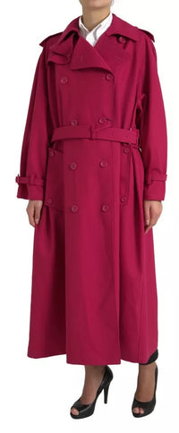 Dolce & Gabbana Dolce & Gabbana Dark Pink Double Breasted Trench Coat Women's Jacket