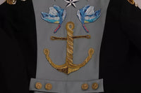 Dolce & Gabbana Dolce & Gabbana Blue Button Crystal Embellished Cotton Women's Jacket