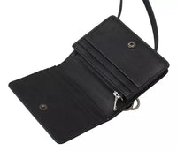 Dolce & Gabbana Dolce & Gabbana Black Leather Bifold Shoulder Sling Women Women's Wallet