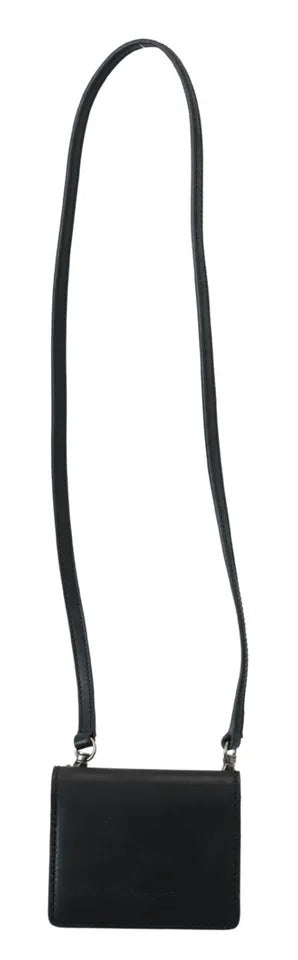 Dolce & Gabbana Dolce & Gabbana Black Leather Bifold Shoulder Sling Women Women's Wallet