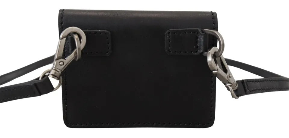 Dolce & Gabbana Dolce & Gabbana Black Leather Bifold Shoulder Sling Women Women's Wallet
