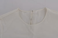 Dolce & Gabbana White Silk ITALIA IS LOVE Blouse Women's T-shirt