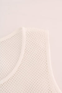 Dolce & Gabbana White Net Tank Transparent Women's Top