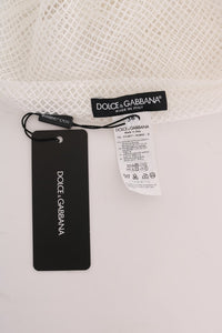 Dolce & Gabbana White Net Tank Transparent Women's Top