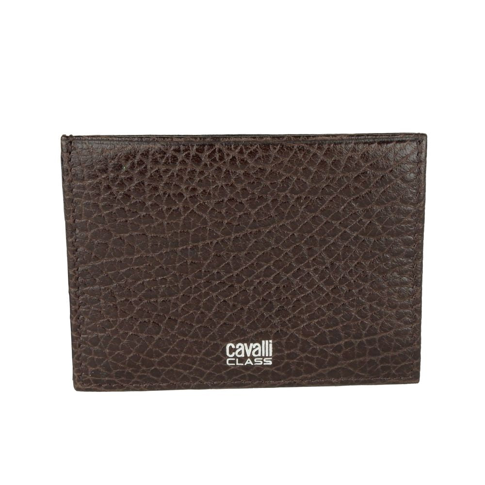 Cavalli Class Chic Calfskin Leather Card Men's Holder