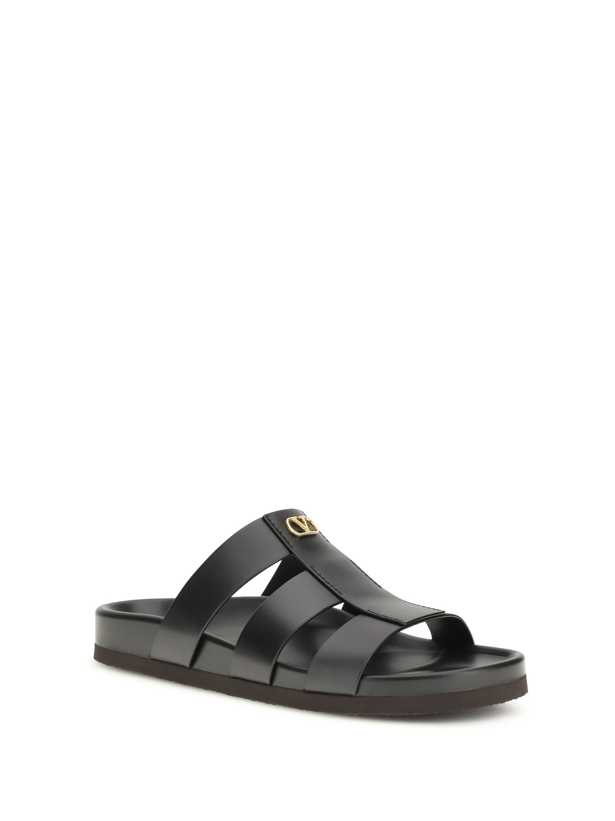 Valentino Garavani Men Studshield Leather Slide Sandals