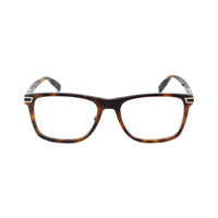 Montblanc Eyeglasses Square Full Rim, Havana Frame and Clear Demo Lens Lens MB0042O002