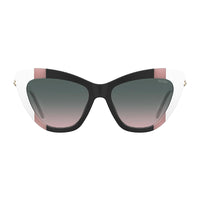 Moschino Sunglasses Cat Eye Full Rim, Black/Pink/White Frame and Green Gradient Pink Lens MOS122/S03H2JP
