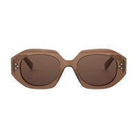 Celine Celine Sunglasses Square Full Rim, Shiny Brown Frame and Brown Lens CL40319I48E