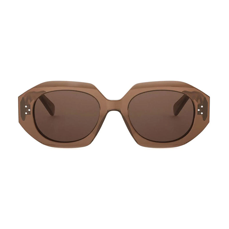 Celine Celine Sunglasses Square Full Rim, Shiny Brown Frame and Brown Lens CL40319I48E