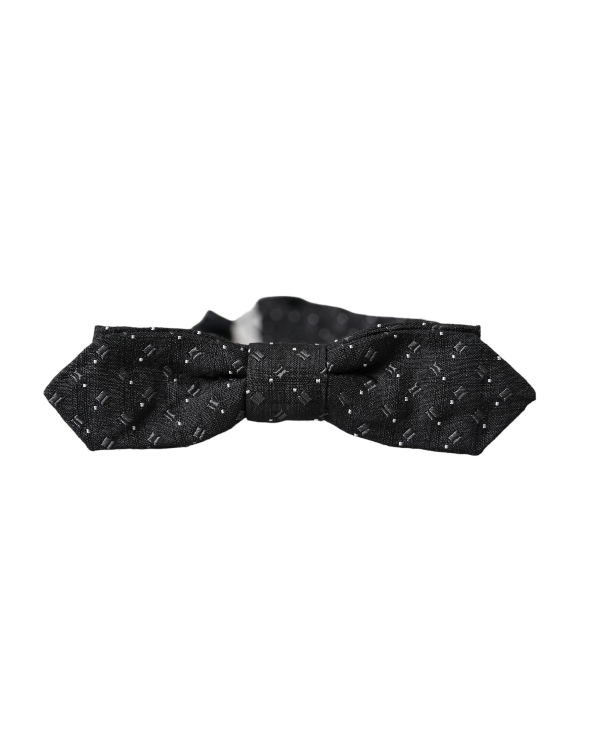 Dolce & Gabbana Dolce & Gabbana Black Silk Patterned Adjustable Neck Men Papillon Bow Men's Tie