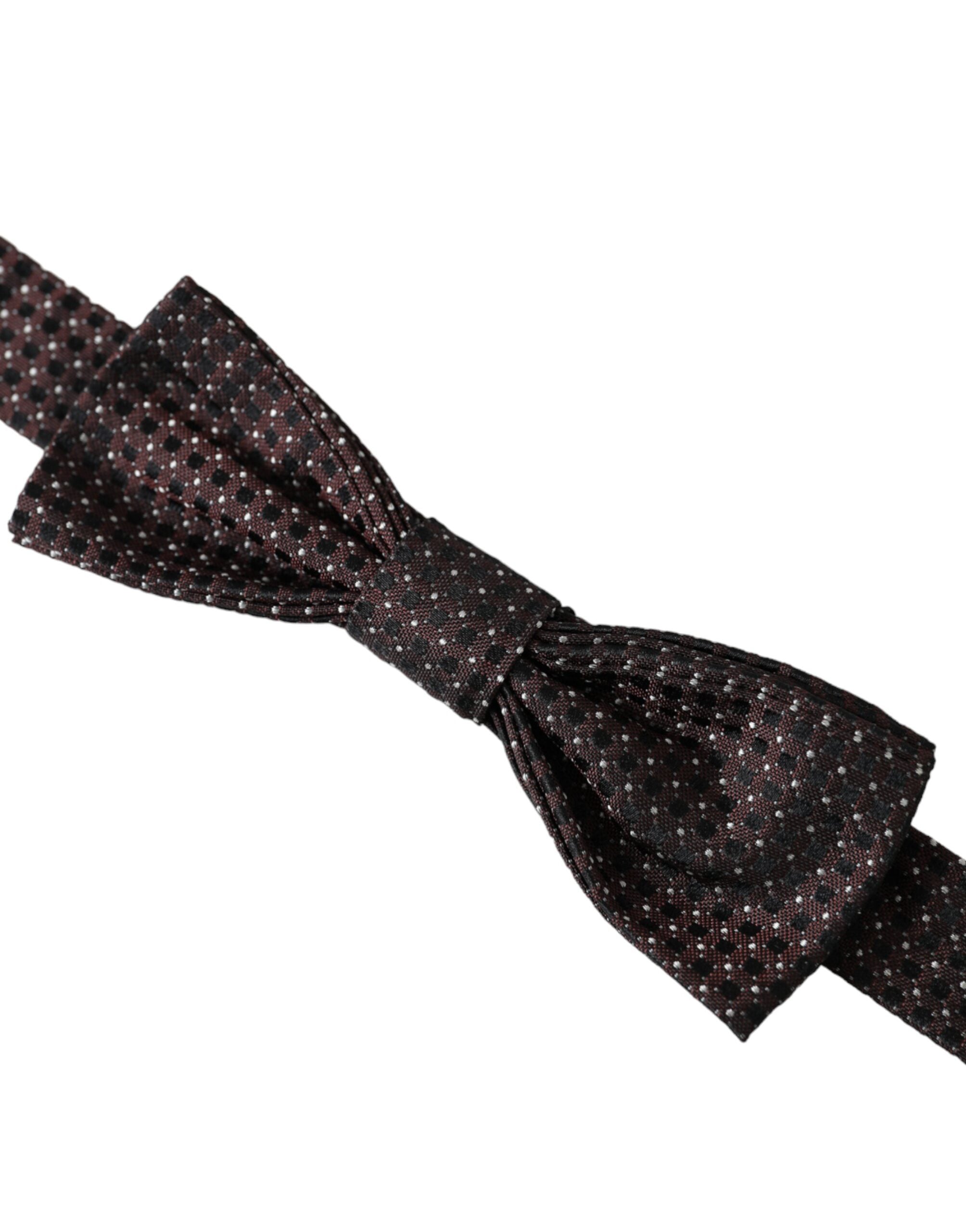 Dolce & Gabbana Dolce & Gabbana Brown Fantasy Silk Adjustable Neck Men Papillon Bow Men's Tie
