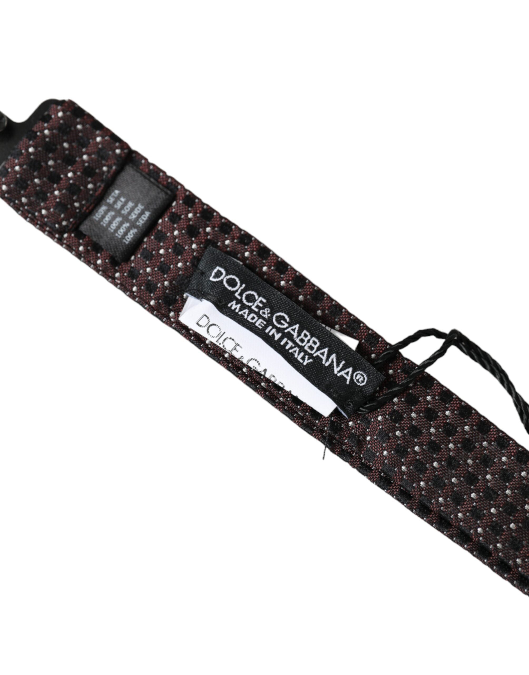 Dolce & Gabbana Dolce & Gabbana Brown Fantasy Silk Adjustable Neck Men Papillon Bow Men's Tie