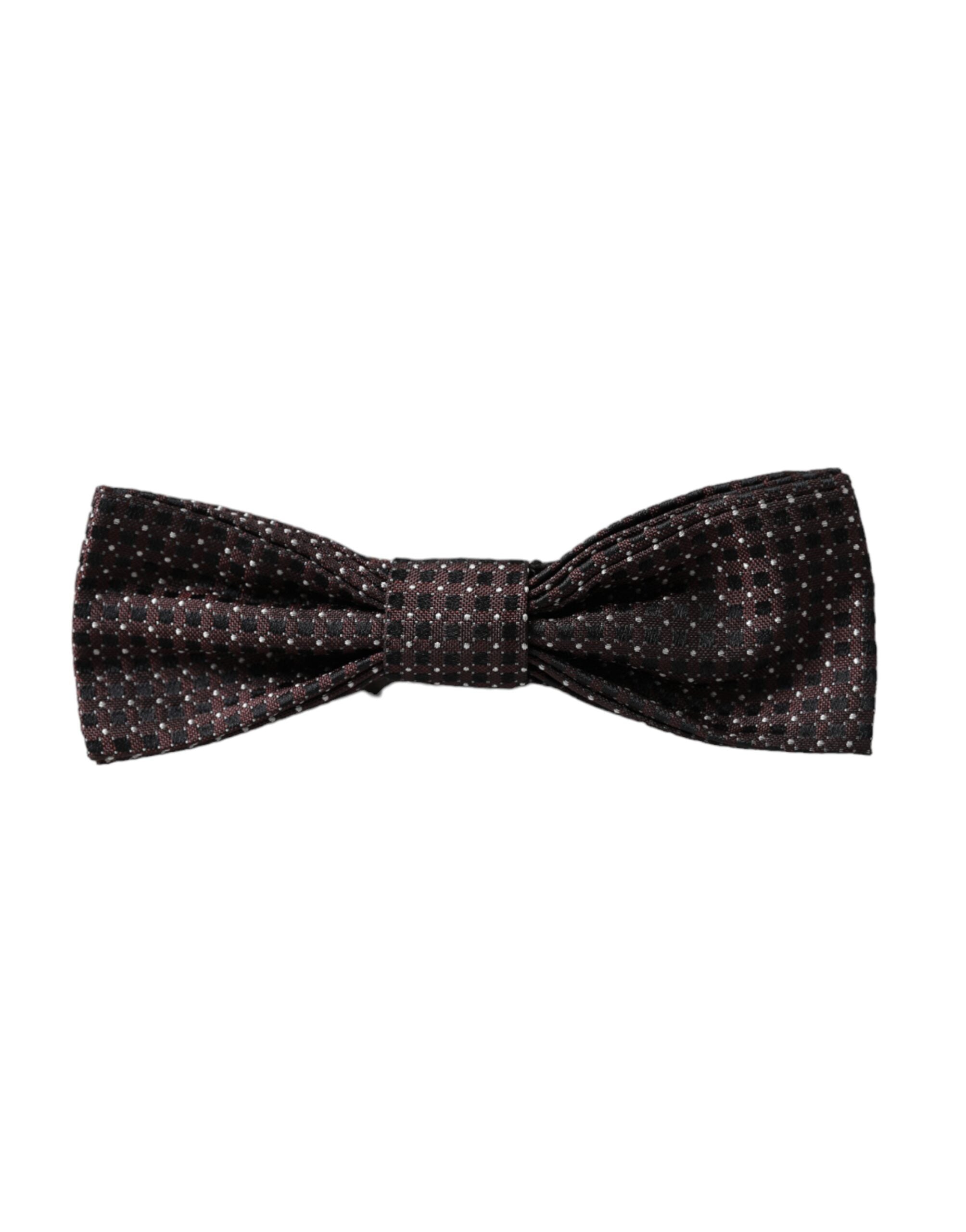 Dolce & Gabbana Dolce & Gabbana Brown Fantasy Silk Adjustable Neck Men Papillon Bow Men's Tie