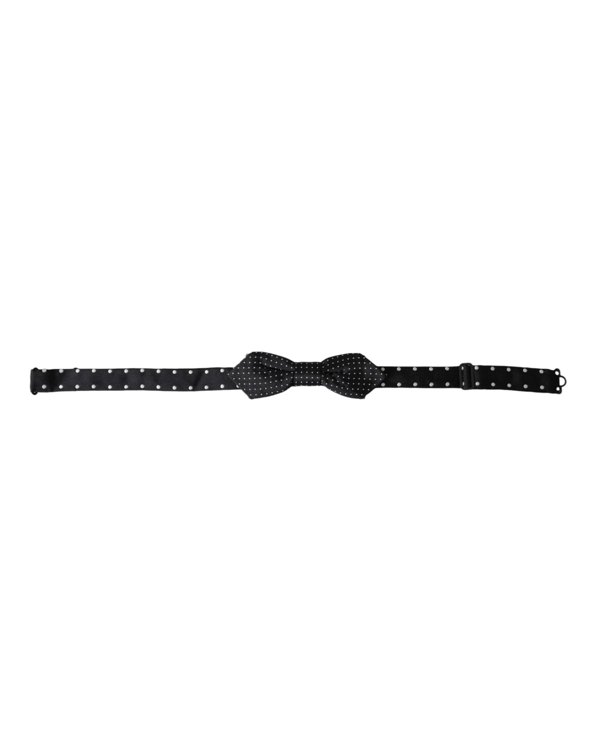 Dolce & Gabbana Dolce & Gabbana Black Silk Polka Dot Adjustable Neck Men Papillon Bow Men's Tie
