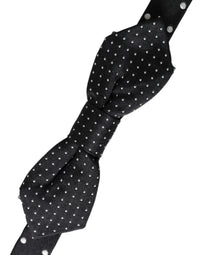 Dolce & Gabbana Dolce & Gabbana Black Silk Polka Dot Adjustable Neck Men Papillon Bow Men's Tie