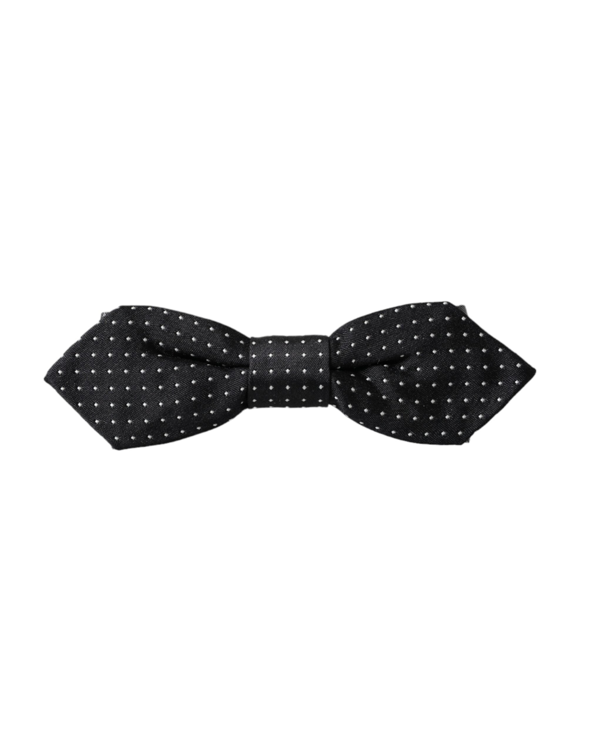 Dolce & Gabbana Dolce & Gabbana Black Silk Polka Dot Adjustable Neck Men Papillon Bow Men's Tie