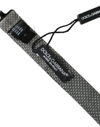 Dolce & Gabbana Dolce & Gabbana Gray Silk Patterned Adjustable Neck Men Papillon Bow Men's Tie