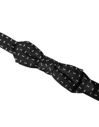Dolce & Gabbana Dolce & Gabbana Black Silk Patterned Adjustable Neck Men Papillon Bow Men's Tie