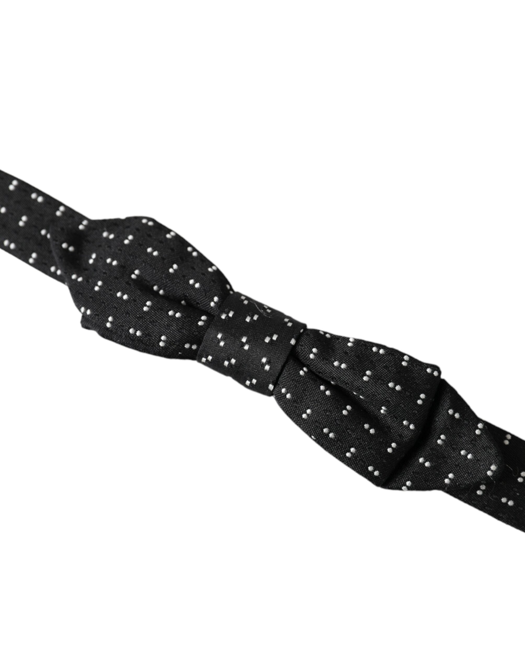 Dolce & Gabbana Dolce & Gabbana Black Silk Patterned Adjustable Neck Men Papillon Bow Men's Tie
