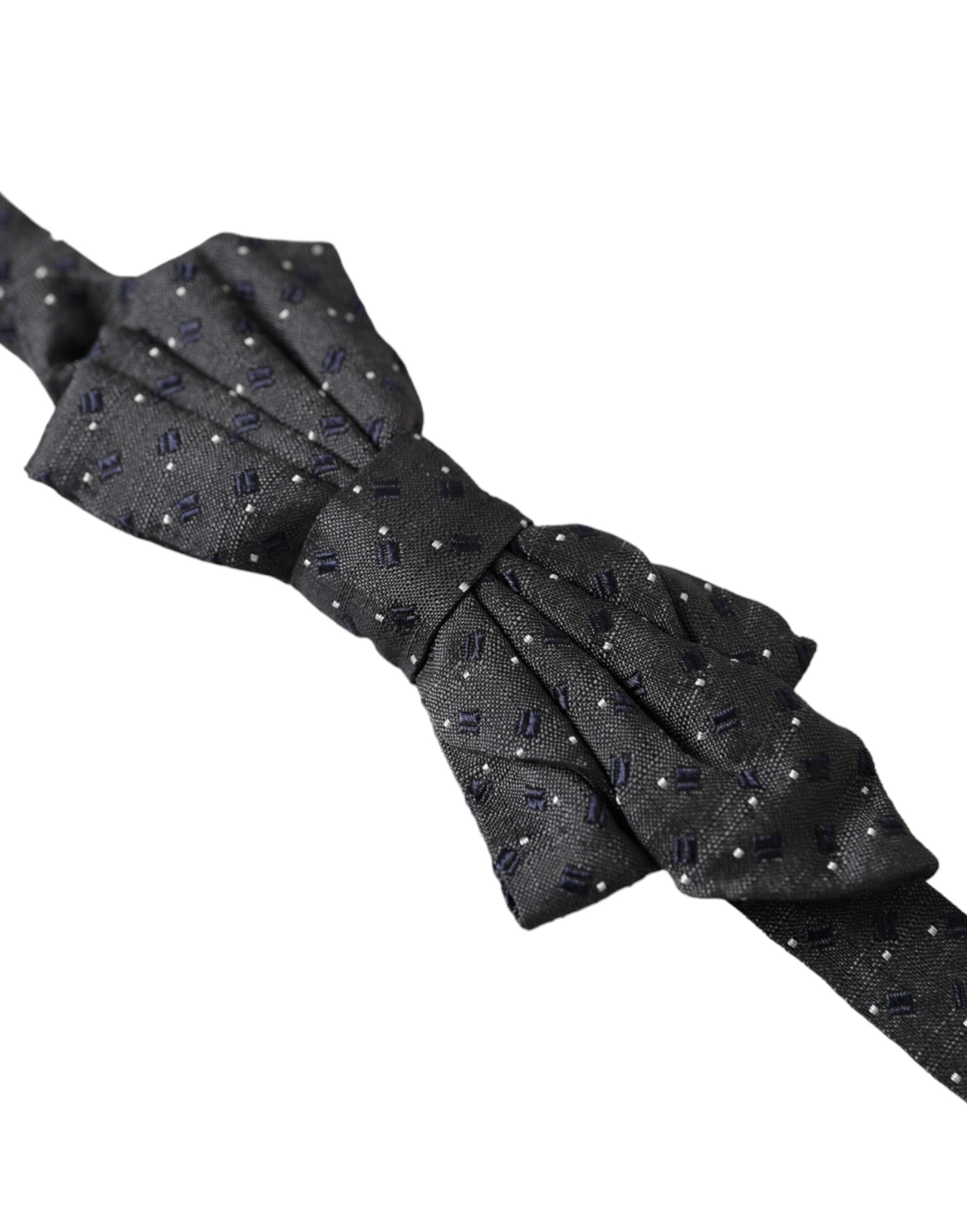 Dolce & Gabbana Dolce & Gabbana Black Silk Patterned Adjustable Neck Men Papillon Bow Men's Tie