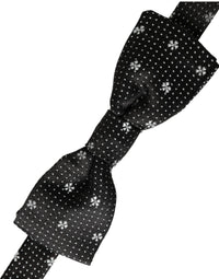 Dolce & Gabbana Dolce & Gabbana Black Silk Floral Adjustable Neck Men Papillon Bow Men's Tie